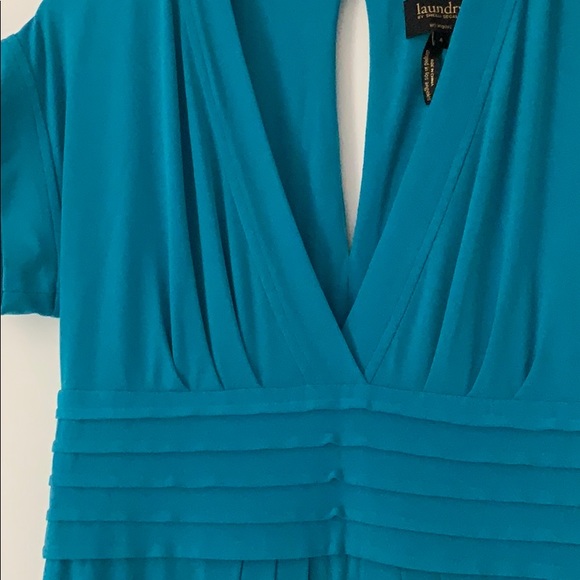 Laundry by Shelli Segal turquoise tuxedo dress - Picture 3 of 4